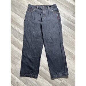 FUBU The Collection Circa XCII Jeans Baggy Black/Gray Hip-hop Men 36x31.5